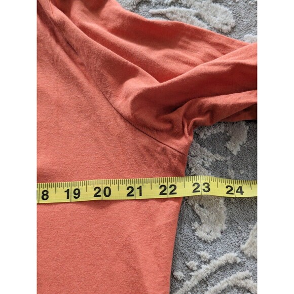 LOGO Lori Goldstein Cardigan Women sz M Coral/Orange CottonModal OpenFront Lace - Picture 11 of 12